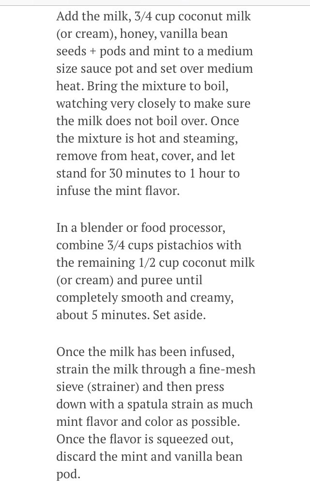 Pistachio Mint Chip Ice Cream.