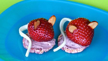 Berry Cute Mice
Not only is this snack sweet and filled with fruit, but it's easy enough for the kids to make.