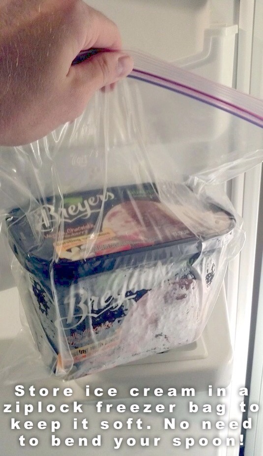 Store Icecream in a bag for smoother Icecream!