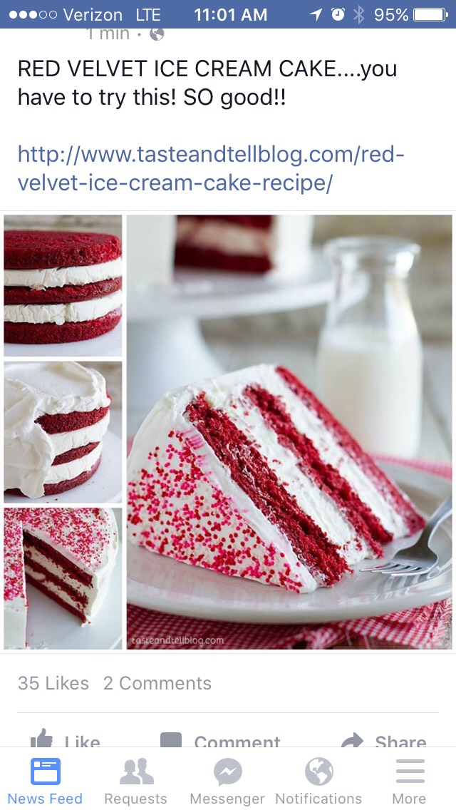 Red Velvet Ice Cream Cake