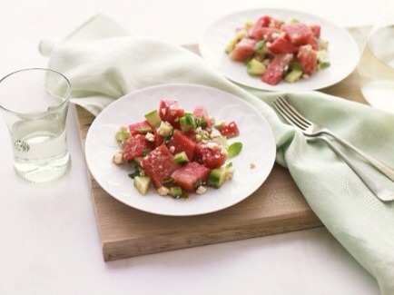 Watermelon Salad

Watermelon is full of water, making it a wonderful low-cal snack - this exciting salad is a perfectly refreshing snack!
