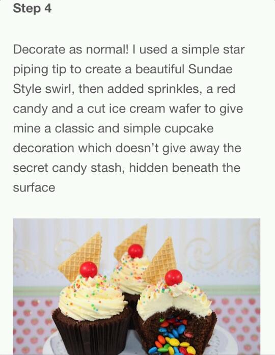 Cupcake mini m&m surprise