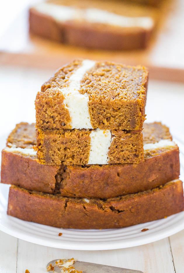 Cream Cheese-Filled Pumpkin Bread 