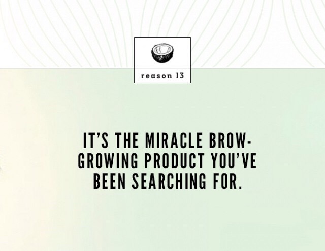 If you’re still having trouble growing out over-plucked brows, guess what the solution is? Coconut oil! Smooth a tiny bit over both brows before bed, they’ll be back to bushy in no time. (Like the hair on your head, it nourishes the skin and stimulates hair growth.)