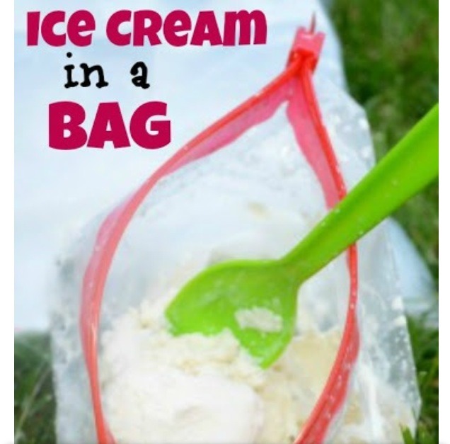 Make Oreo ice cream in a bag with milk, crushed Oreos and powdered sugar. Just put the bag in the freezer🍦