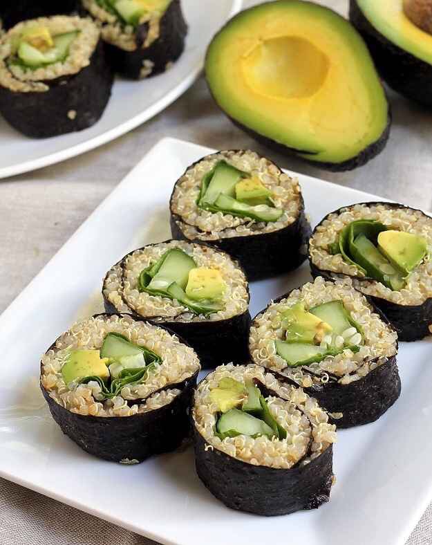 Avocado quinoa sushi!
http://thesmartcookieblog.com/quinoa-avocado-sushi/