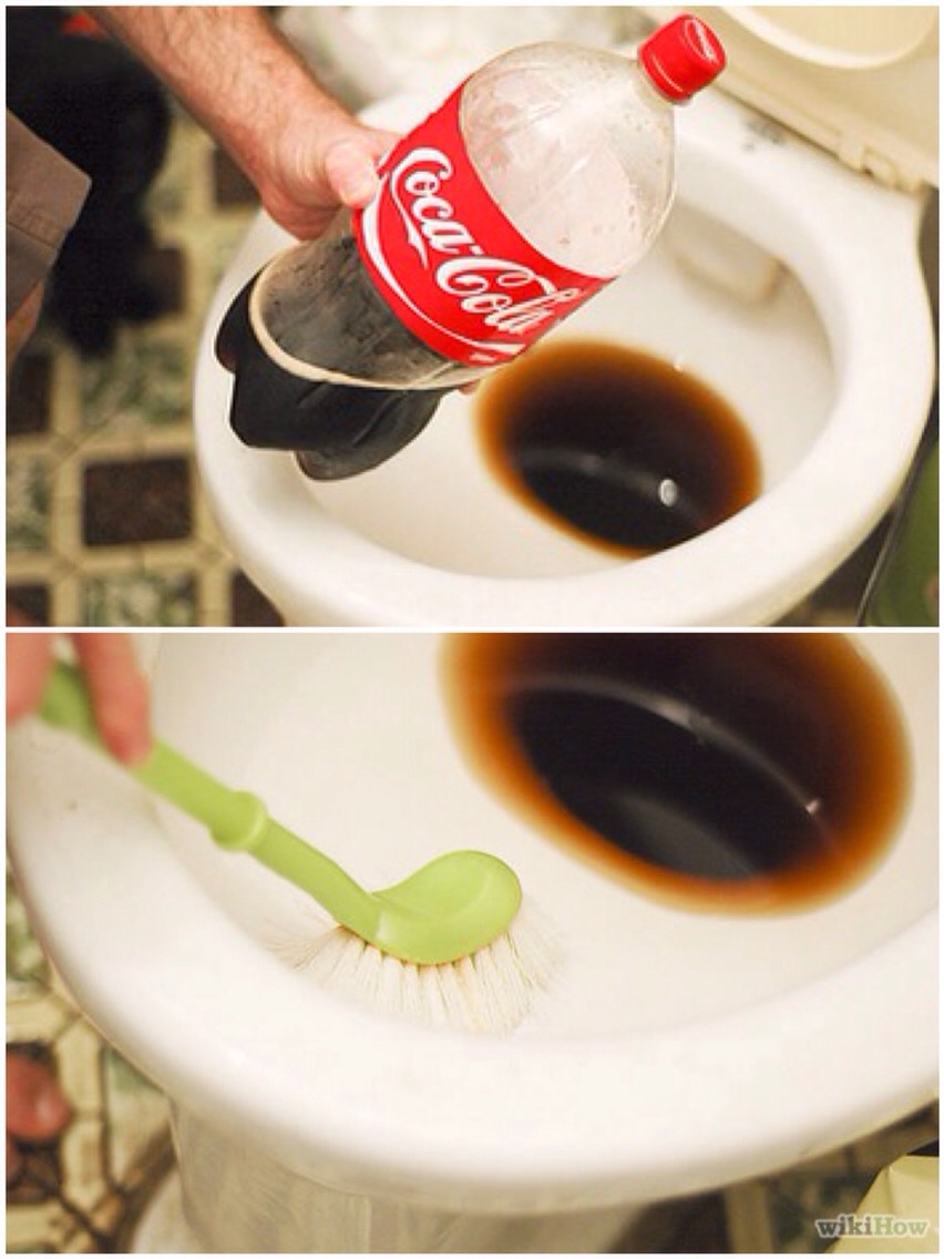 ...Or even use soda to clean your toilet! The acid will help break down the stains. Just leave it in for a few minutes before soaking. It's even been said that it can help unclog a toilet
