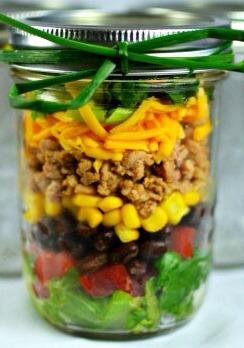 Salad In A Jar!! Such A Time Saver!! Great Way To Bring A Salad To Work Hassle Free!!