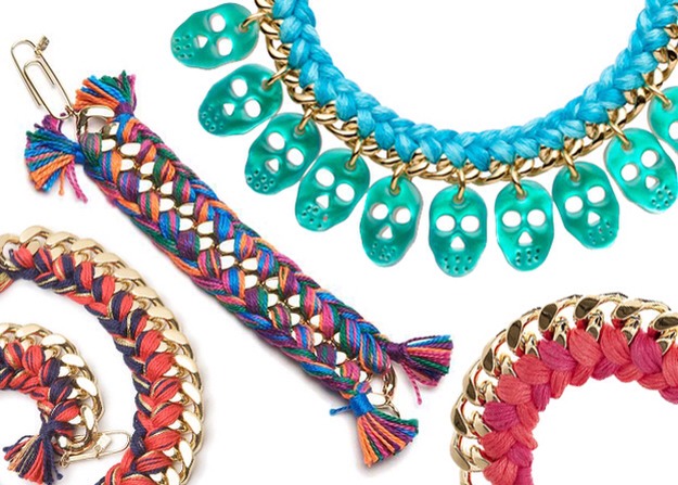 The Woven Chain Bracelet (This would also make a beautiful necklace! A broken chain would be perfect for earrings!) 

Full instructions here: (Step-by-Step photos in next photo)
http://honestlywtf.com/diy/diy-woven-chain-bracelet/