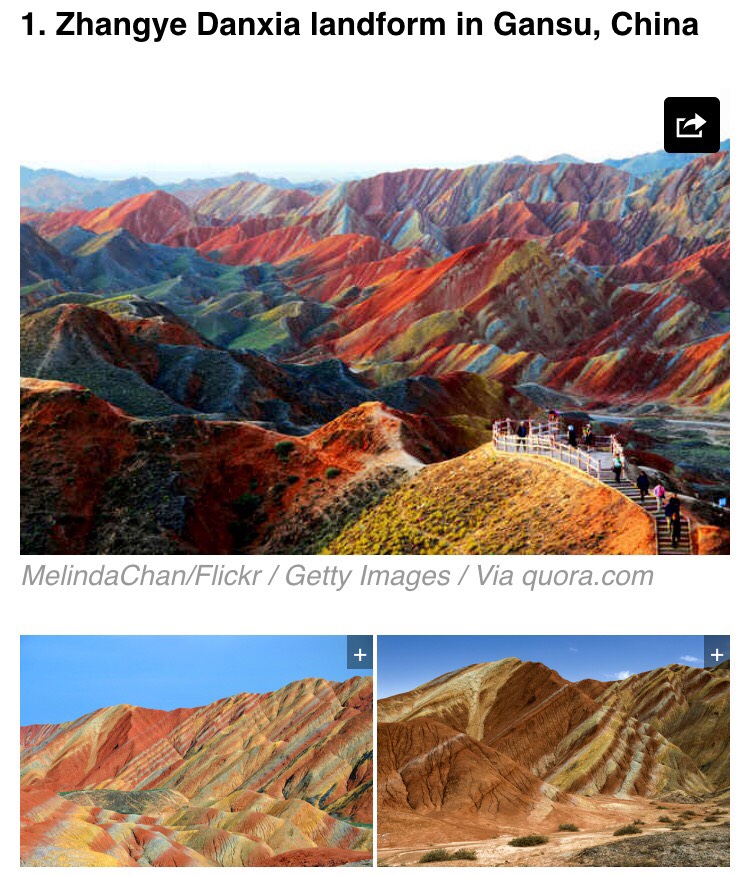 The rainbow formation is the result of red sandstone and mineral deposits being laid down for over 24 million years, according to the Telegraph.