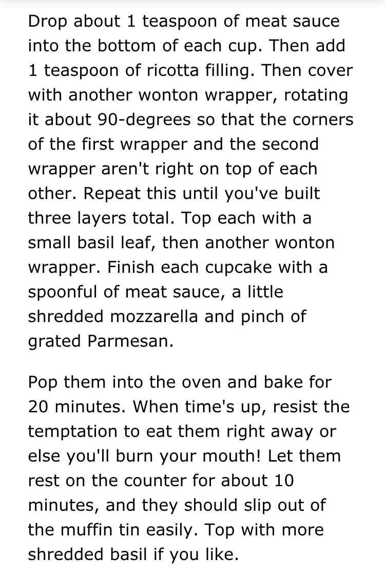 Lasagna Cupcakes 