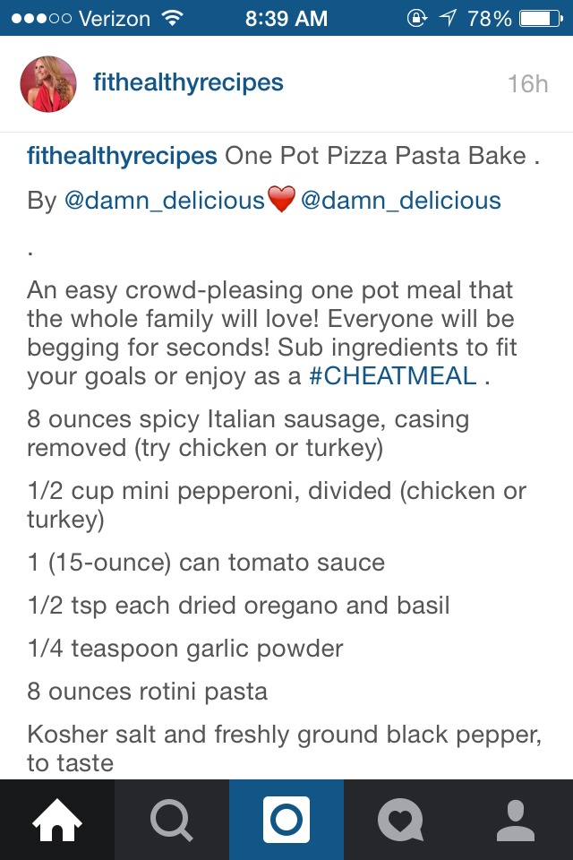 One Pot Pizza Pasta Bake 😋