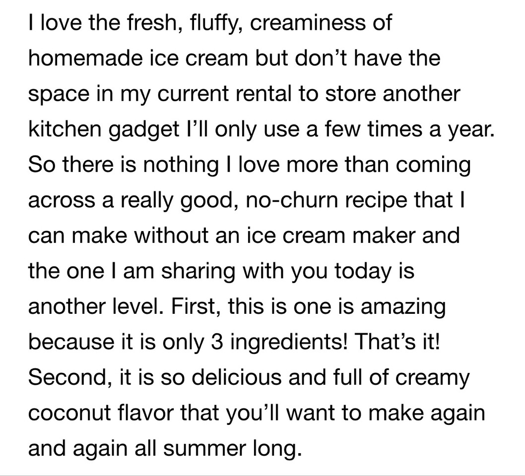 Three Ingredients Coconut Ice cream. 🍨