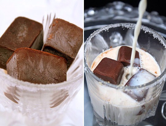 14. Make chocolate ice cubes and add them to vanilla milk.

A prefect way to cool off in the summer. 



