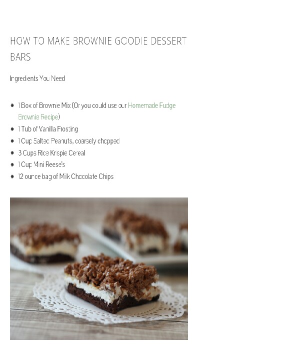 Brownie goodie bars
