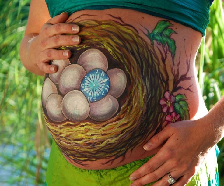 Face And Body Painting: Baby Bump. 