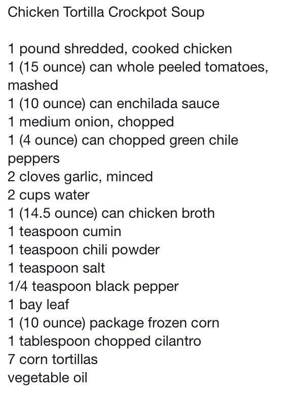 Crock Pot Chicken Tortilla Soup!