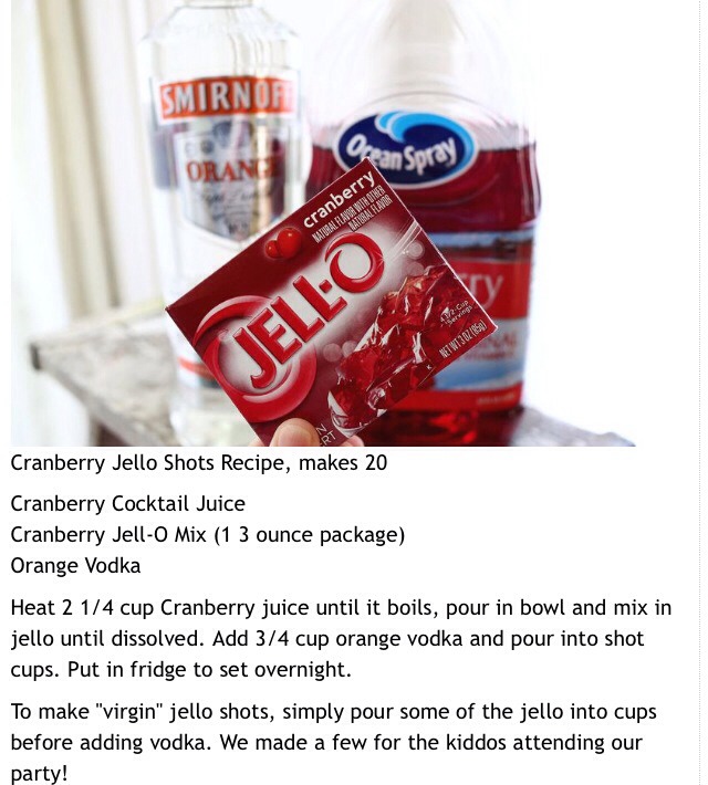 Cranberry Jello Shots