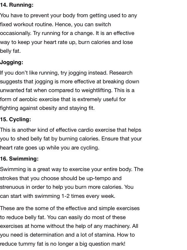 16 Simple Exercises To Reduce Belly Fat