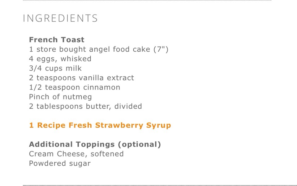 Angel Food Cake French Toast 
