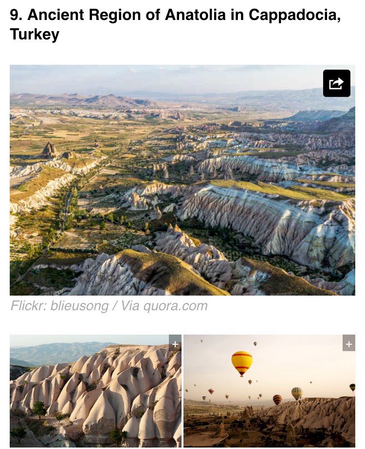 The area has become a popular tourist area and a favorite spot for hot air ballooning.