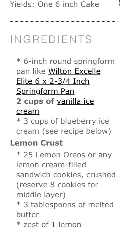 Blueberry lemon ice cream cake 