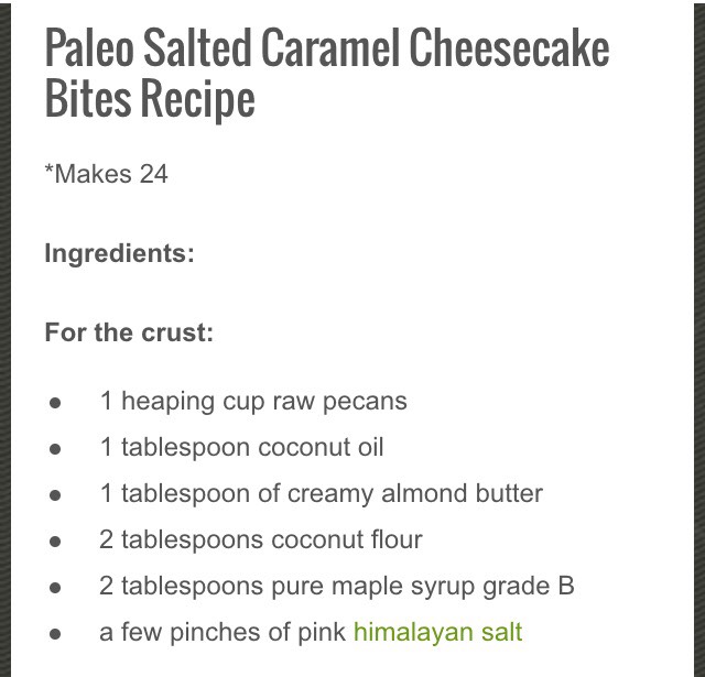 Paleo Salted Caramel Cheesecake Bites Recipe