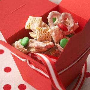 Christmas Chex Mix
http://www.midwestliving.com/recipe/appetizers-snacks/snowflake-mix/