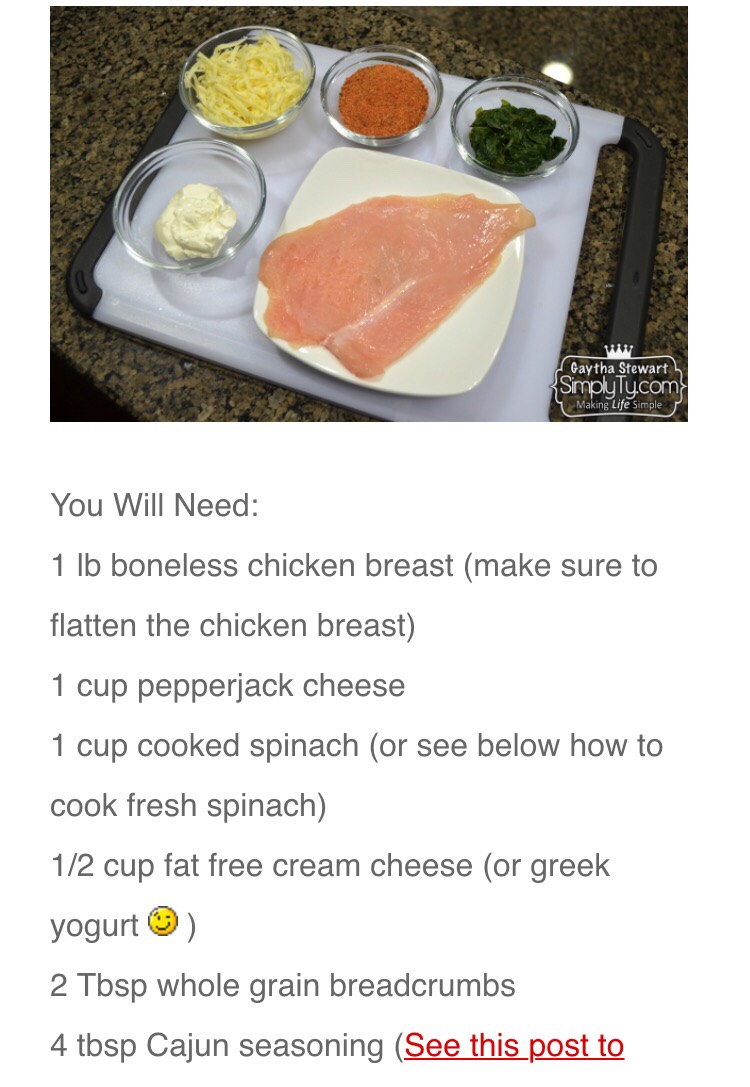 Spinach Dip Stuffed Chicken Breast!!