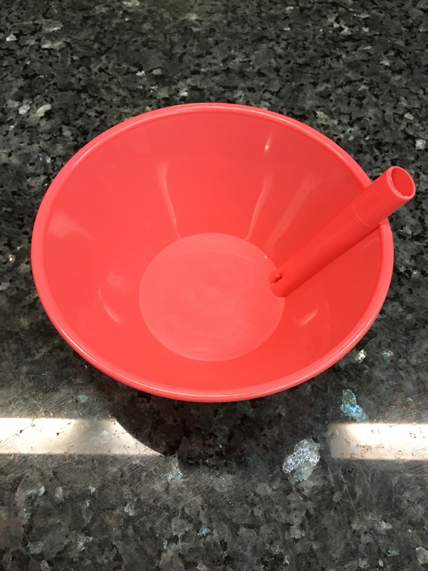 These bowls with permanent straws are great for malt-o-meal, oat meal and even regular milk & cereal.
I found this bowl at Walmart.