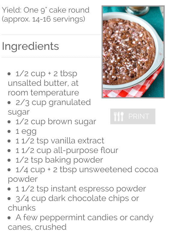 Peppermint Chocolate Cookie Cake