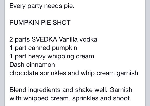 Pumpkin Pie Shots :)