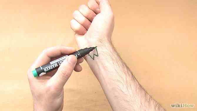 Draw your tattoo onto your hand, wrist, belly, ankle etc. depends where you want it...