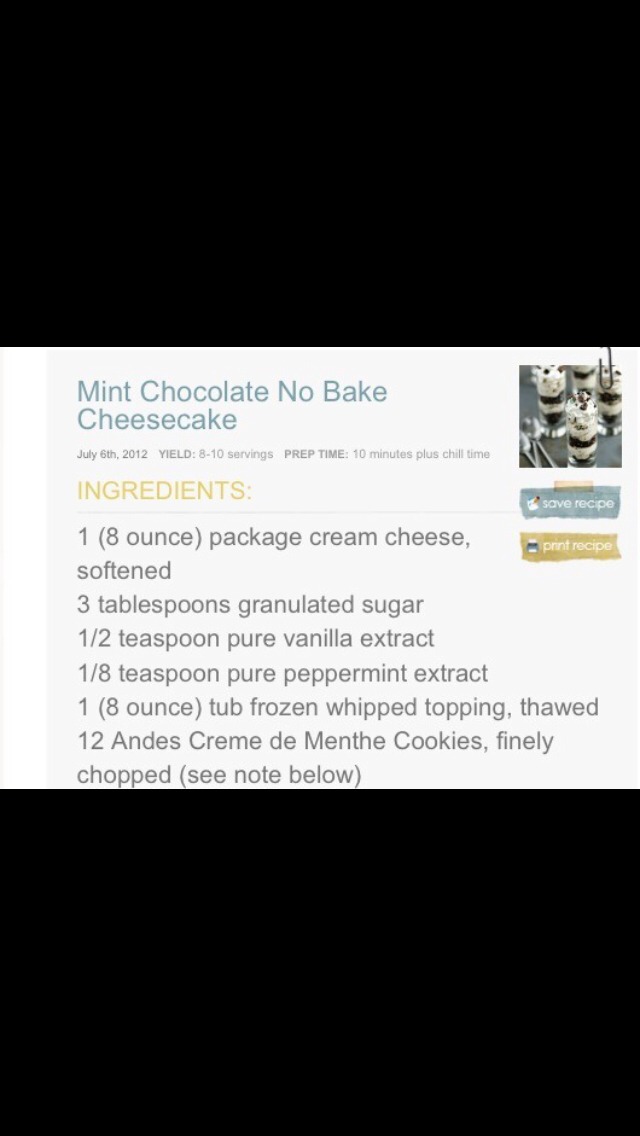 Mint Chocolate No Bake Cheesecake! 