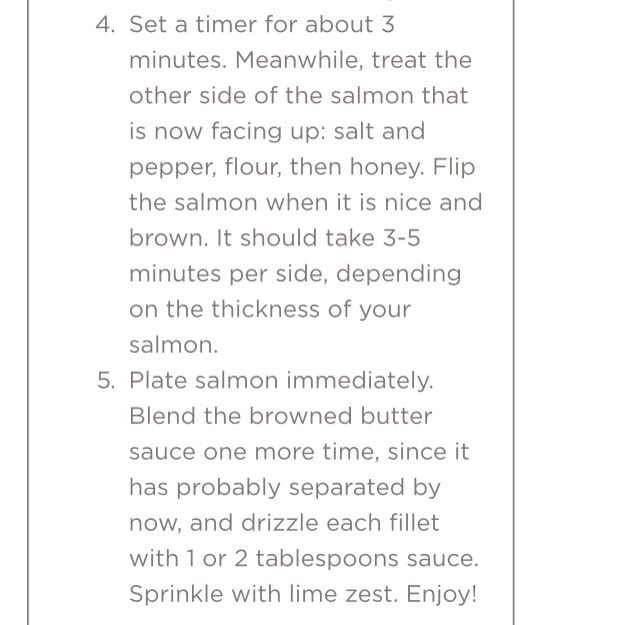Honey Salmon With Browned Butter Lime Sauce 