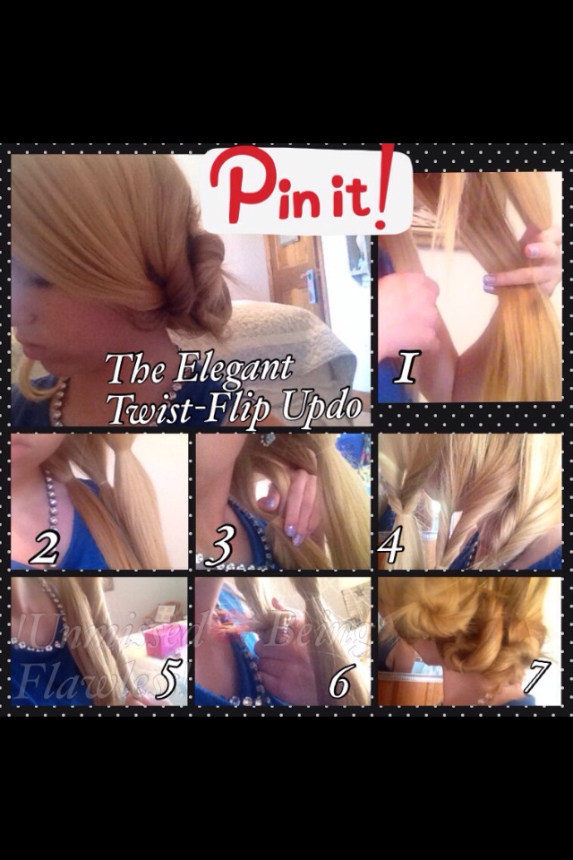 Love this! The elegant twist flip Updo!