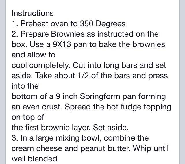 Peanut Butter And Brownie Cheese Cake