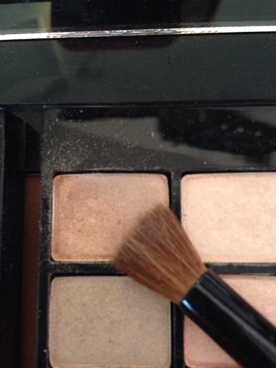 Soften all the edges with the lightest brown/a gold shade.