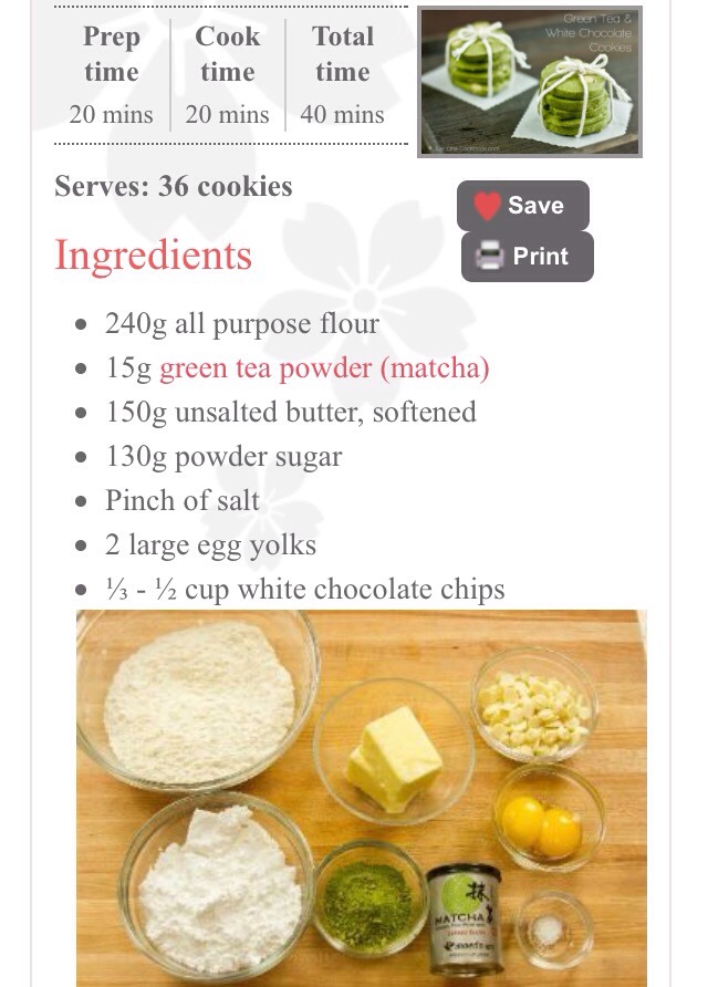 Green Tea And White Chocolate Cookies 