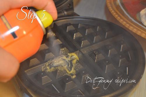 Step 5. Spray waffle maker with cooking spray; heat waffle maker.