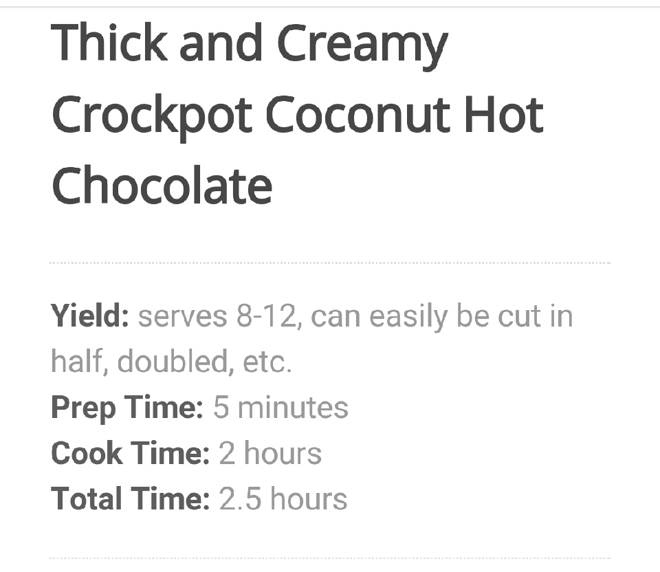 Creamy Coconut Hot Chocolate!!!