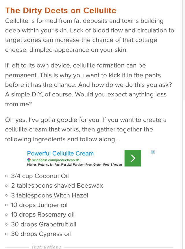 Homemade Cellulite Cream That Works👌