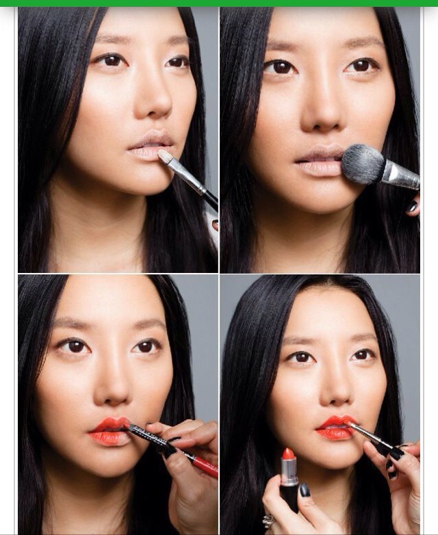 Apply concealer on your lips before adding lipstick for a longer lasting look