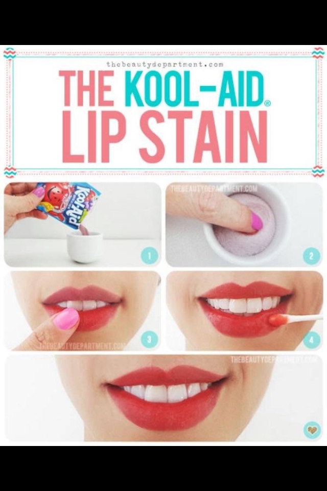 Amazing lip stain kool aid idea