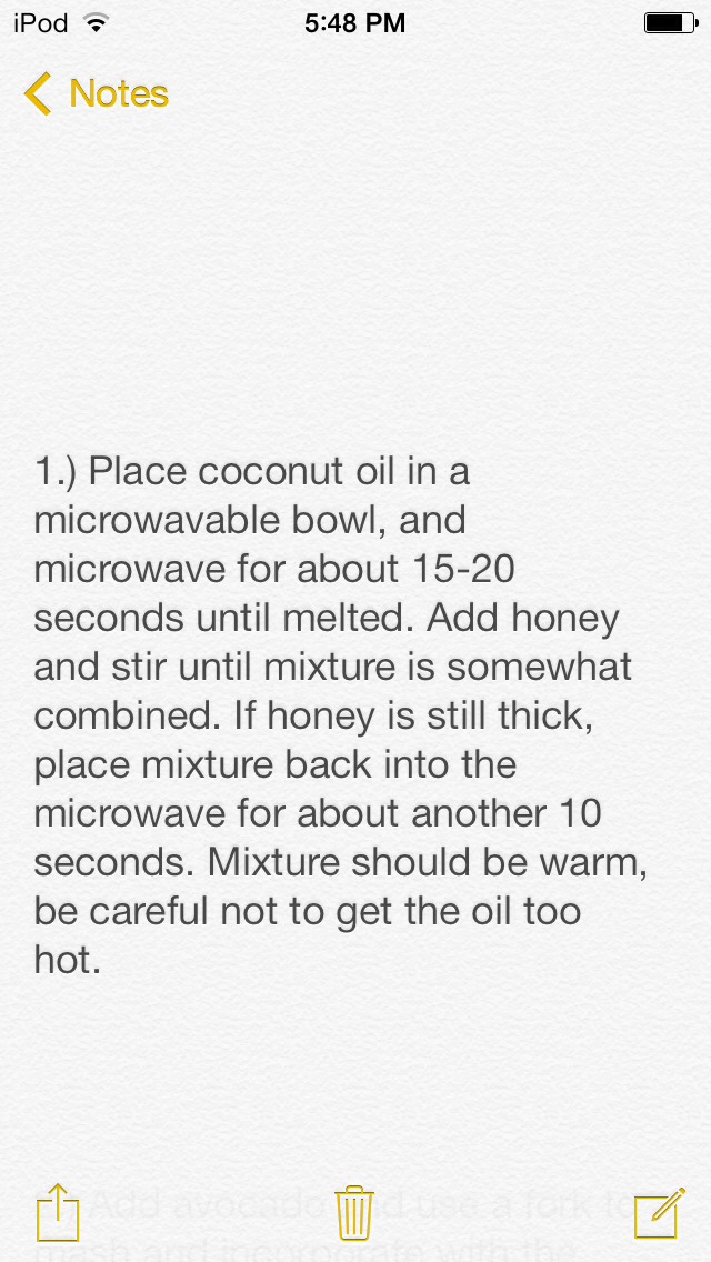 Avocado, Honey And Coconut Oil Hair Mask