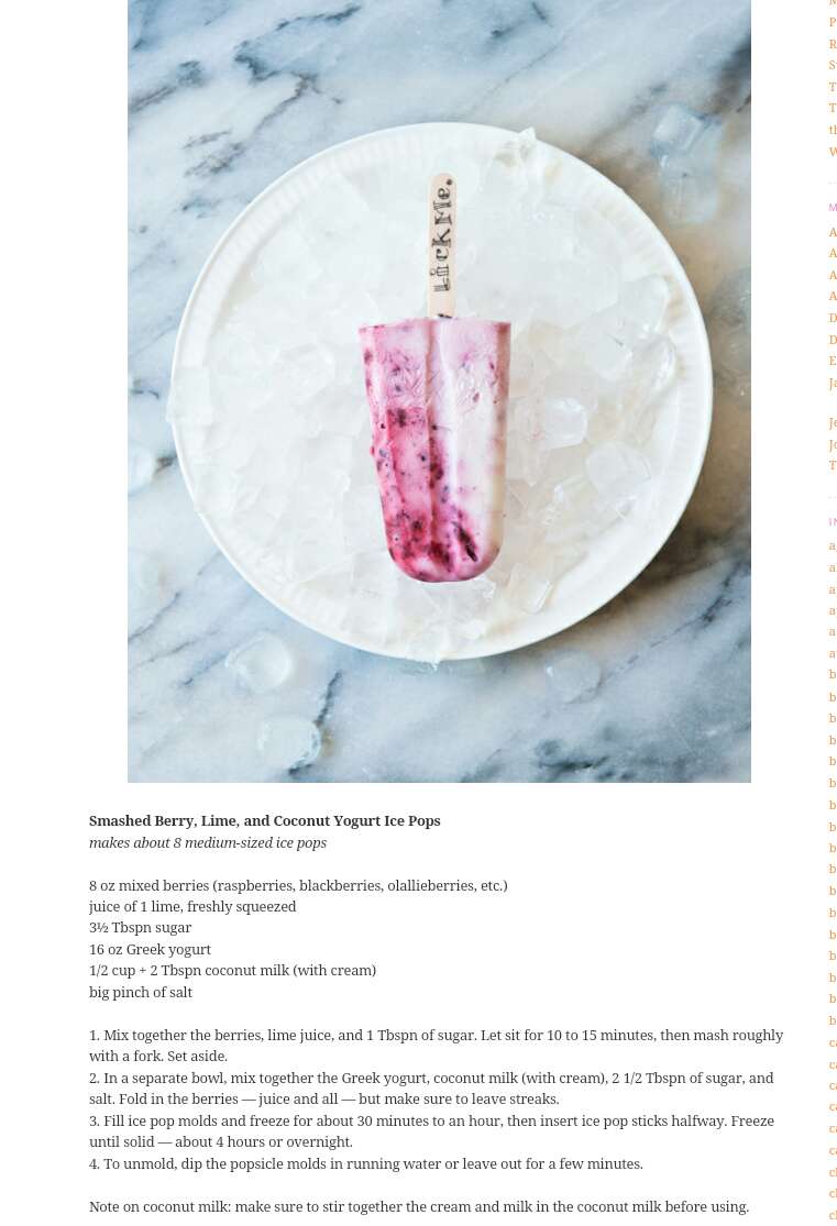 Berry Lime And Coconut Popsicles! 