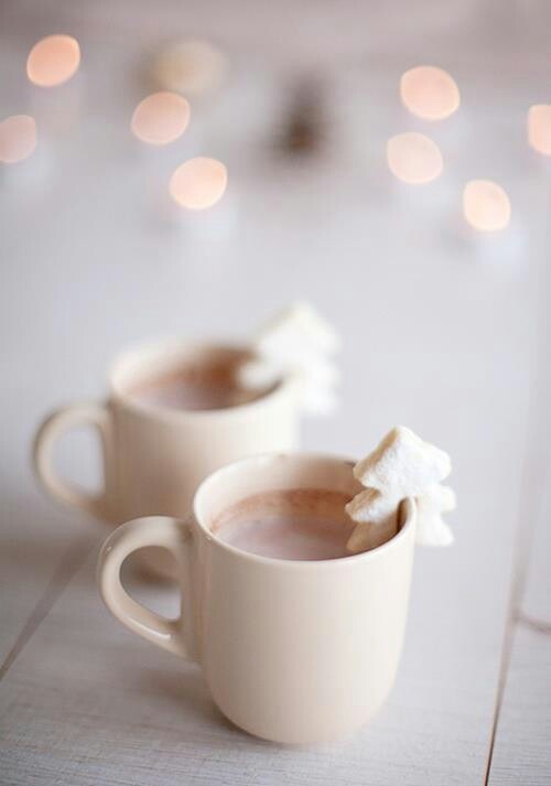 Mugs with hot chocolate inside