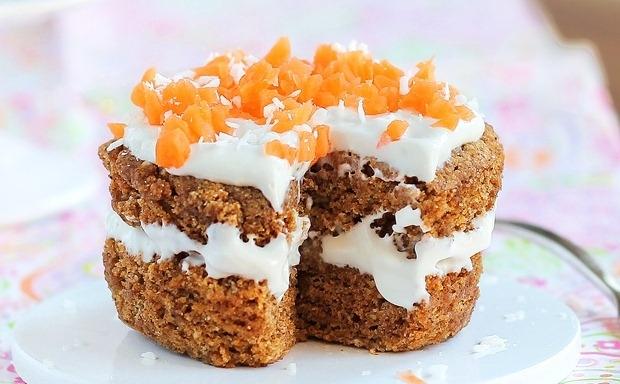 Carrot Cake 

http://chocolatecoveredkatie.com/2012/04/03/five-minute-carrot-cake-for-one/ 