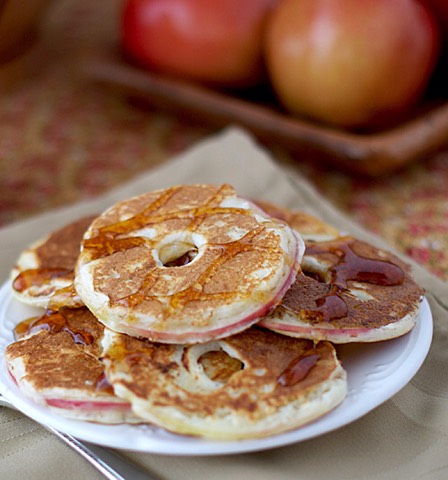Vermont maple apple rings. Dip apple rings in pancake batter for something kinda healthy

