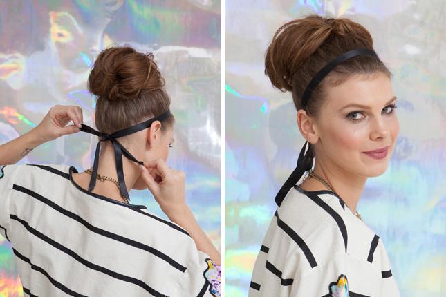 18. The Badass Catherine Deneuve: We’d never say no to a satin bow, not even in our hair! It adds such a polished touch to this loose, oversized bun. (via Refinery29) 